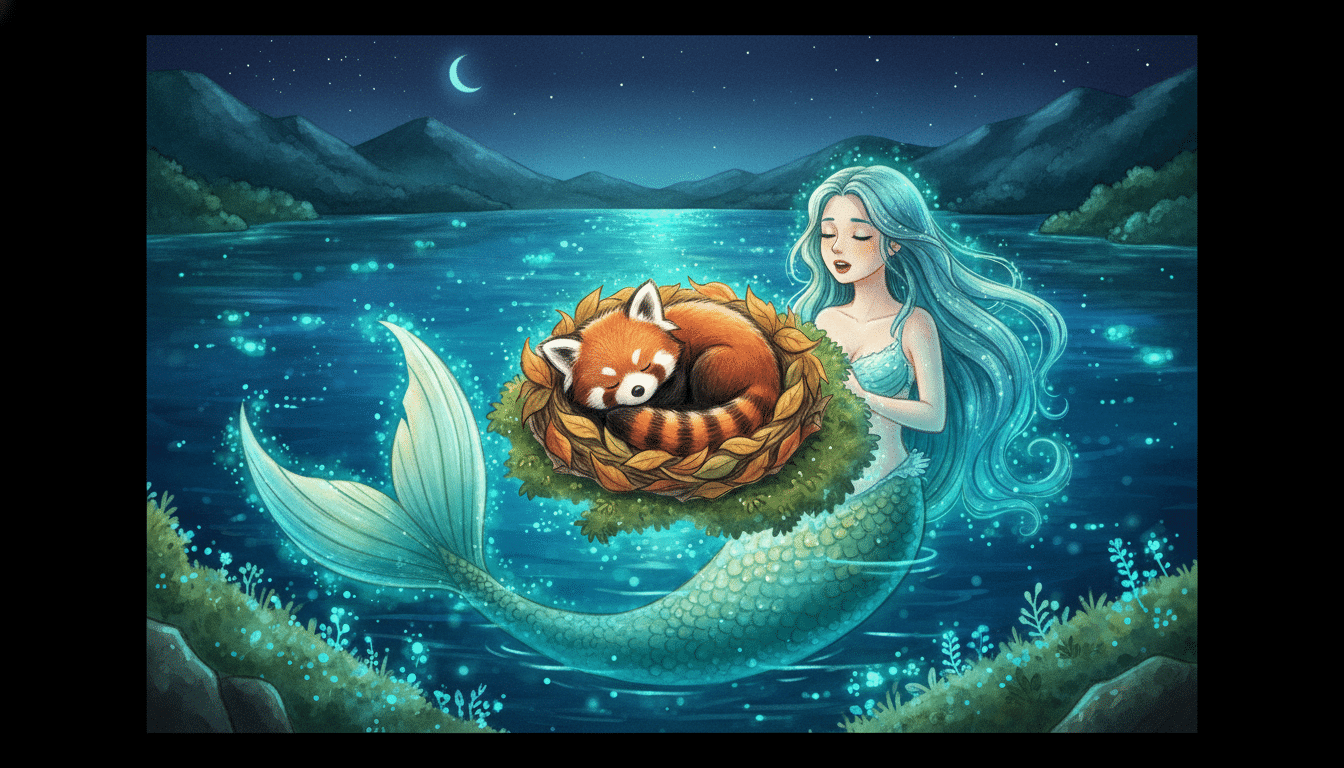 Illustration : Pango et Marina, la Berceuse des Profondeurs, conte court Pango pour enfants 3 à 7 ans