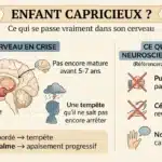 Parent apaise calmement son enfant capricieux en pleine crise de larmes à la maison