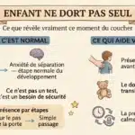 Enfant ne dort pas seul, doudou et veilleuse pour rassurer au coucher