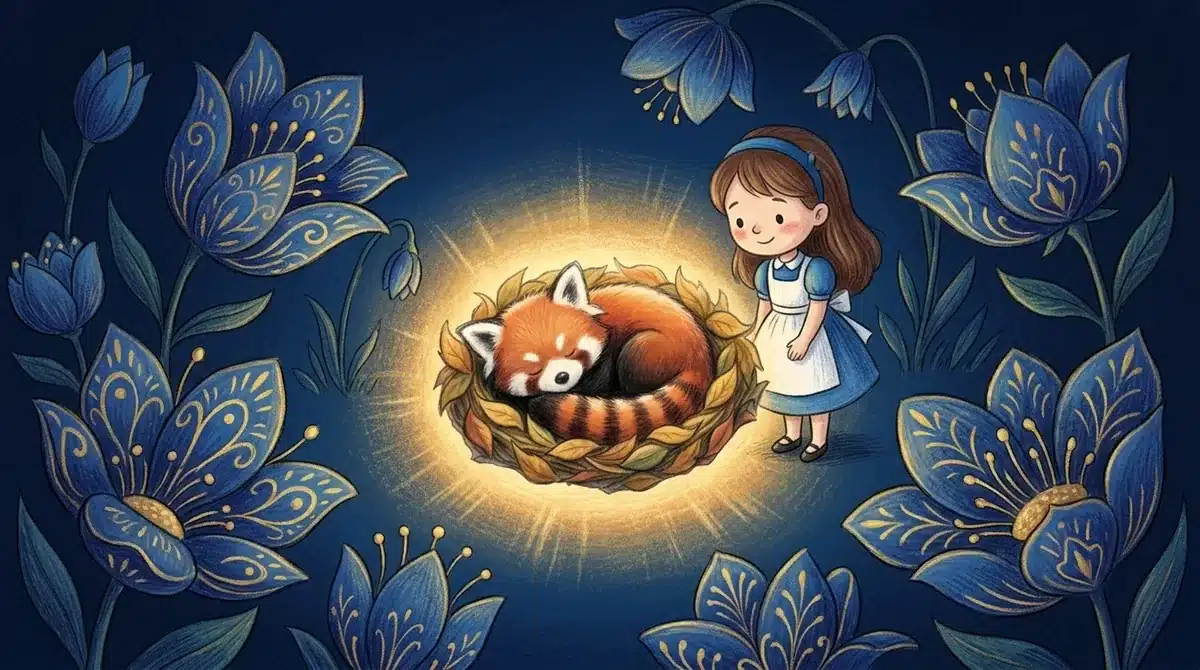 Illustration : Pango et Alice au Jardin des Merveilles, conte court Pango pour enfants 3 à 7 ans