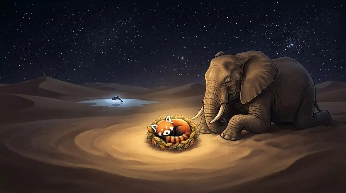 Illustration : Pango et le Désert de Sable Doux, relaxation guidée Pango pour enfants 5 à 10 ans